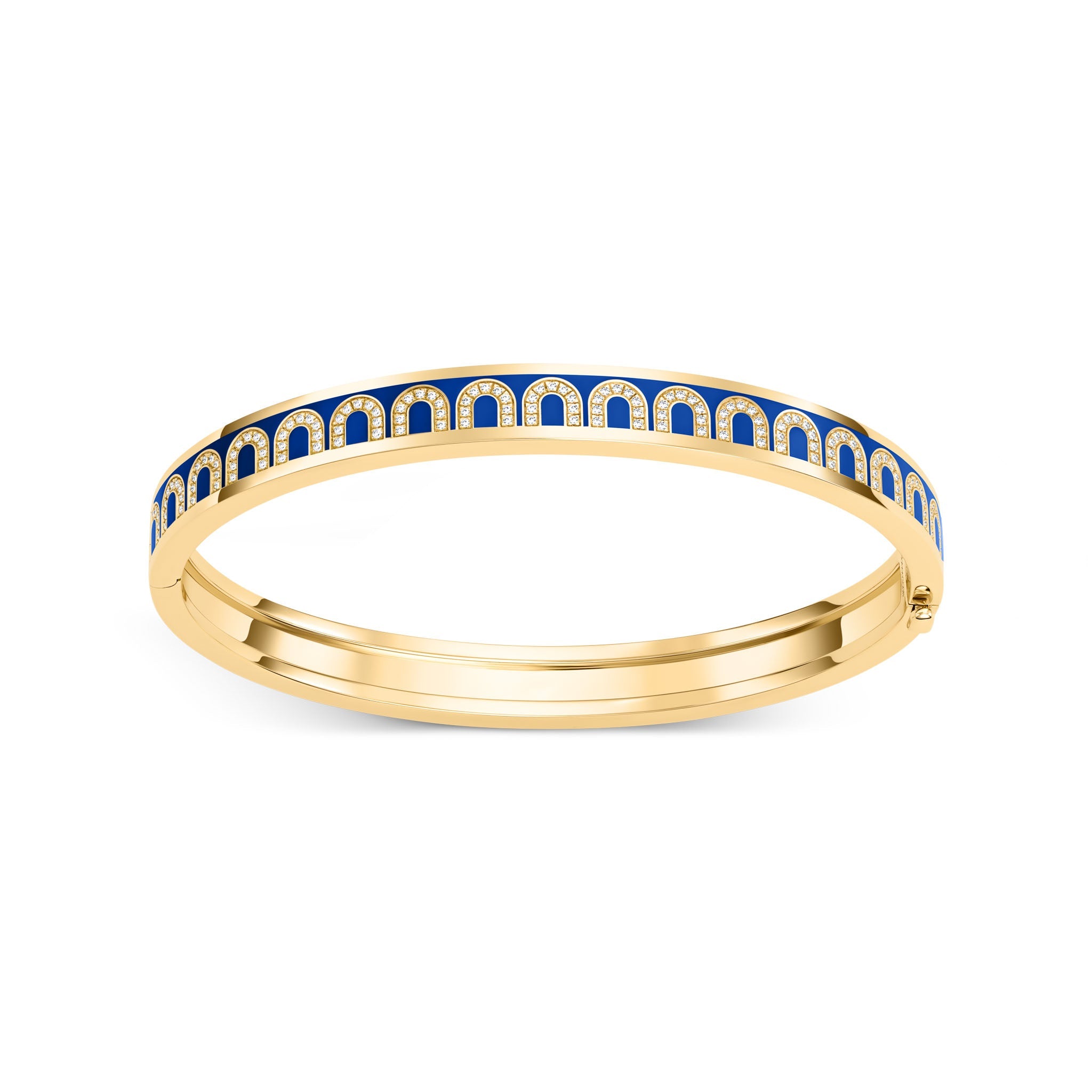 L'Arc de DAVIDOR Bangle PM, 18k Yellow Gold with Lacquered Ceramic and Arcade Diamonds - DAVIDOR