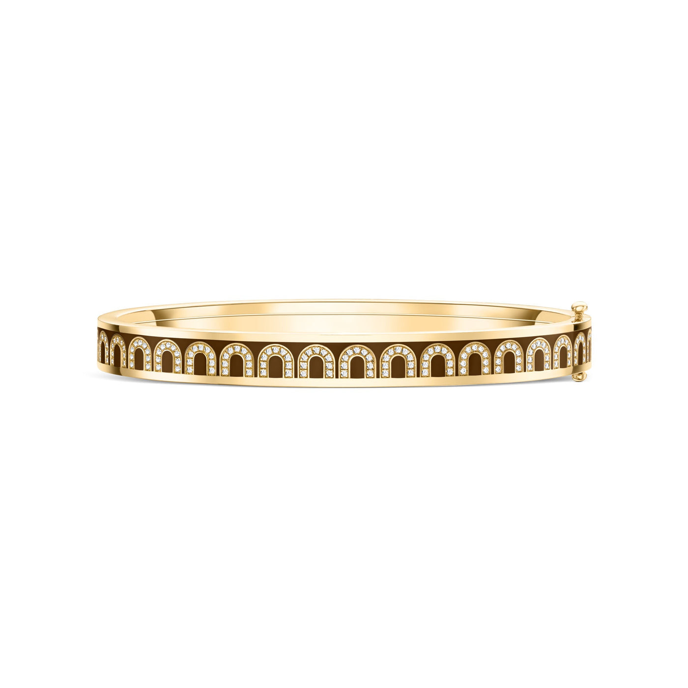 L'Arc de DAVIDOR Bangle PM Arcade Diamonds, 18k Yellow Gold with Lacquered Ceramic - DAVIDOR