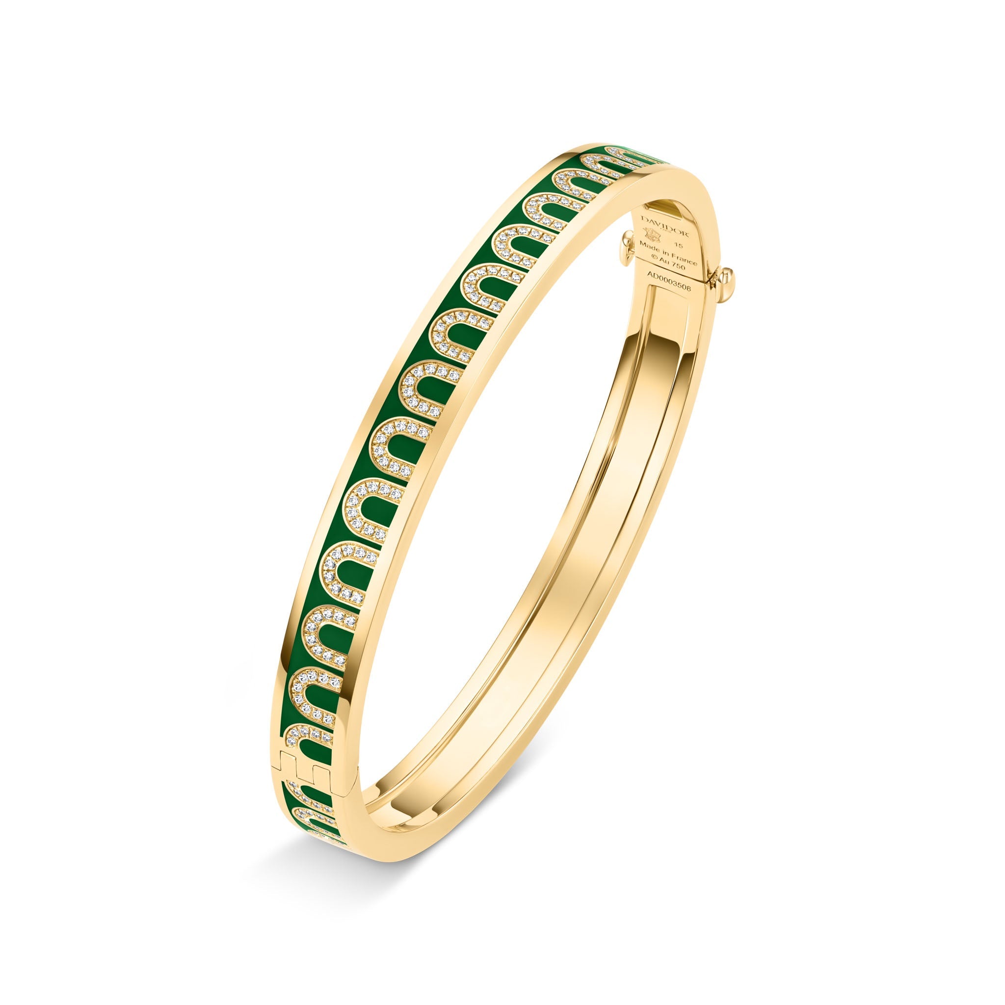 L'Arc de DAVIDOR Bangle PM, 18k Yellow Gold with Lacquered Ceramic and Arcade Diamonds - DAVIDOR