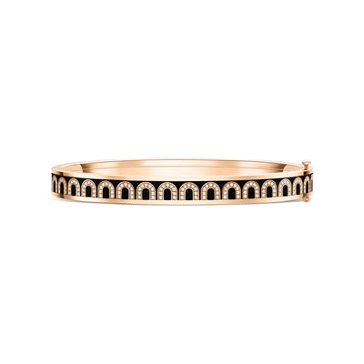 L'Arc de DAVIDOR Bangle PM Arcade Diamonds, 18k Rose Gold with Lacquered Ceramic - DAVIDOR