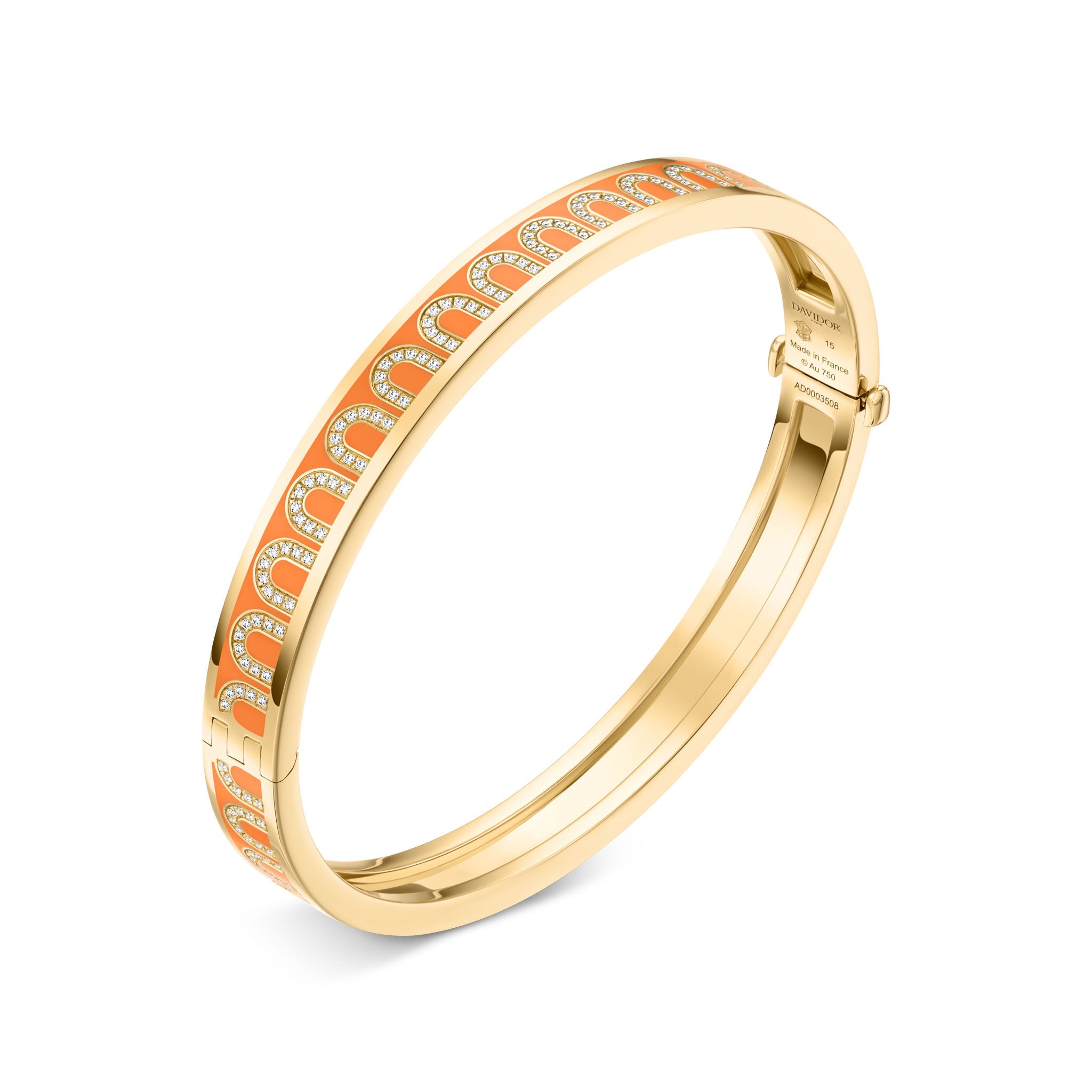 L'Arc de DAVIDOR Bangle PM, 18k Yellow Gold with Lacquered Ceramic and Arcade Diamonds - DAVIDOR