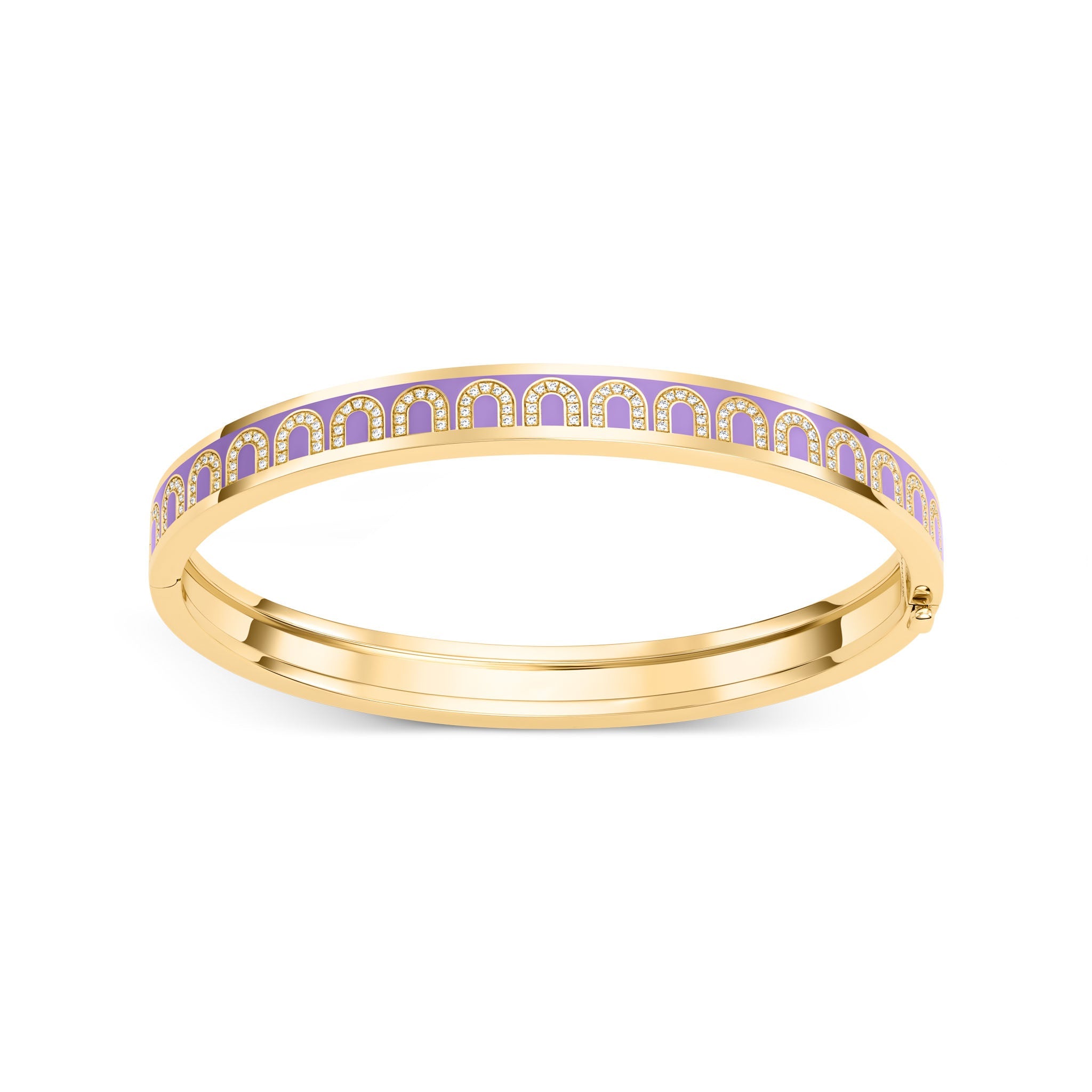 L'Arc de DAVIDOR Bangle PM, 18k Yellow Gold with Lacquered Ceramic and Arcade Diamonds - DAVIDOR