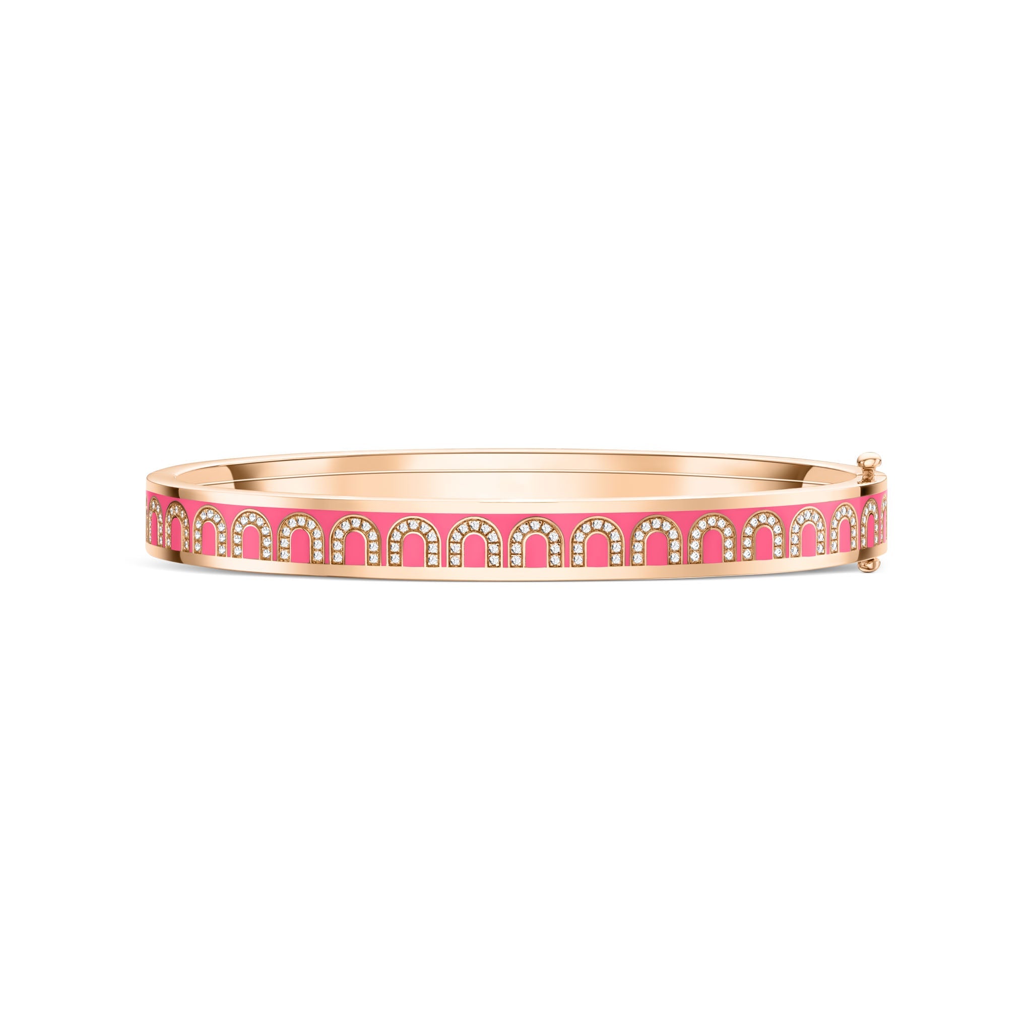 L'Arc de DAVIDOR Bangle PM, 18k Rose Gold with Lacquered Ceramic and Arcade Diamonds - DAVIDOR