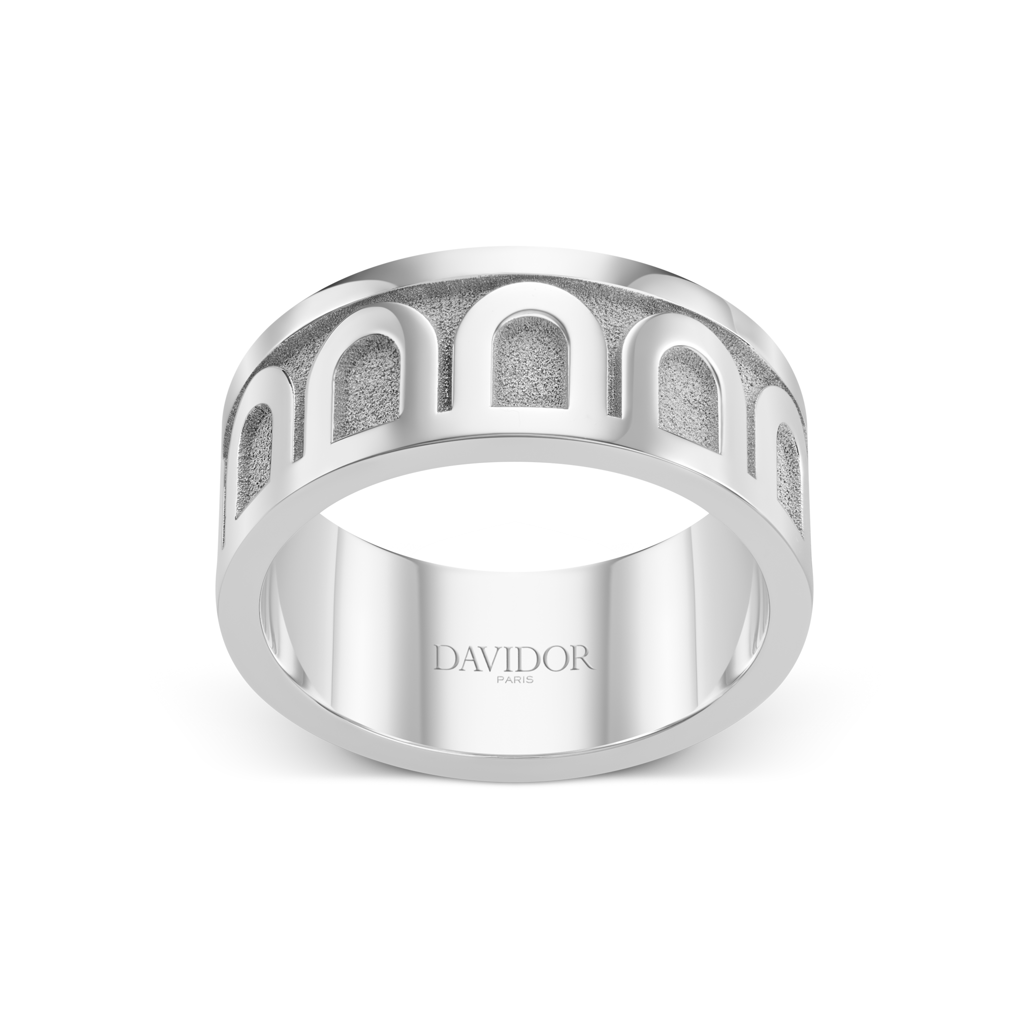 L'Arc de DAVIDOR Ring GM, 18k White Gold with Satin Finish - DAVIDOR