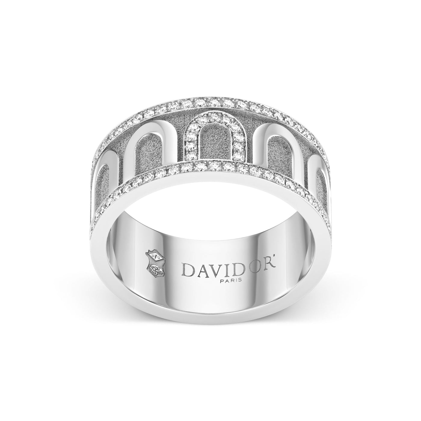 L'Arc de DAVIDOR Ring GM, 18k White Gold with Satin Finish and Porta Diamonds - DAVIDOR