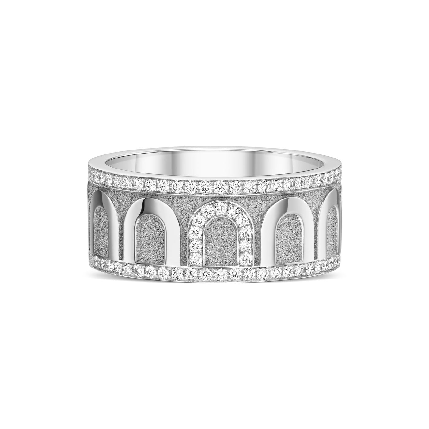 L'Arc de DAVIDOR Ring GM Porta Diamonds, 18k White Gold with Satin Finish - DAVIDOR