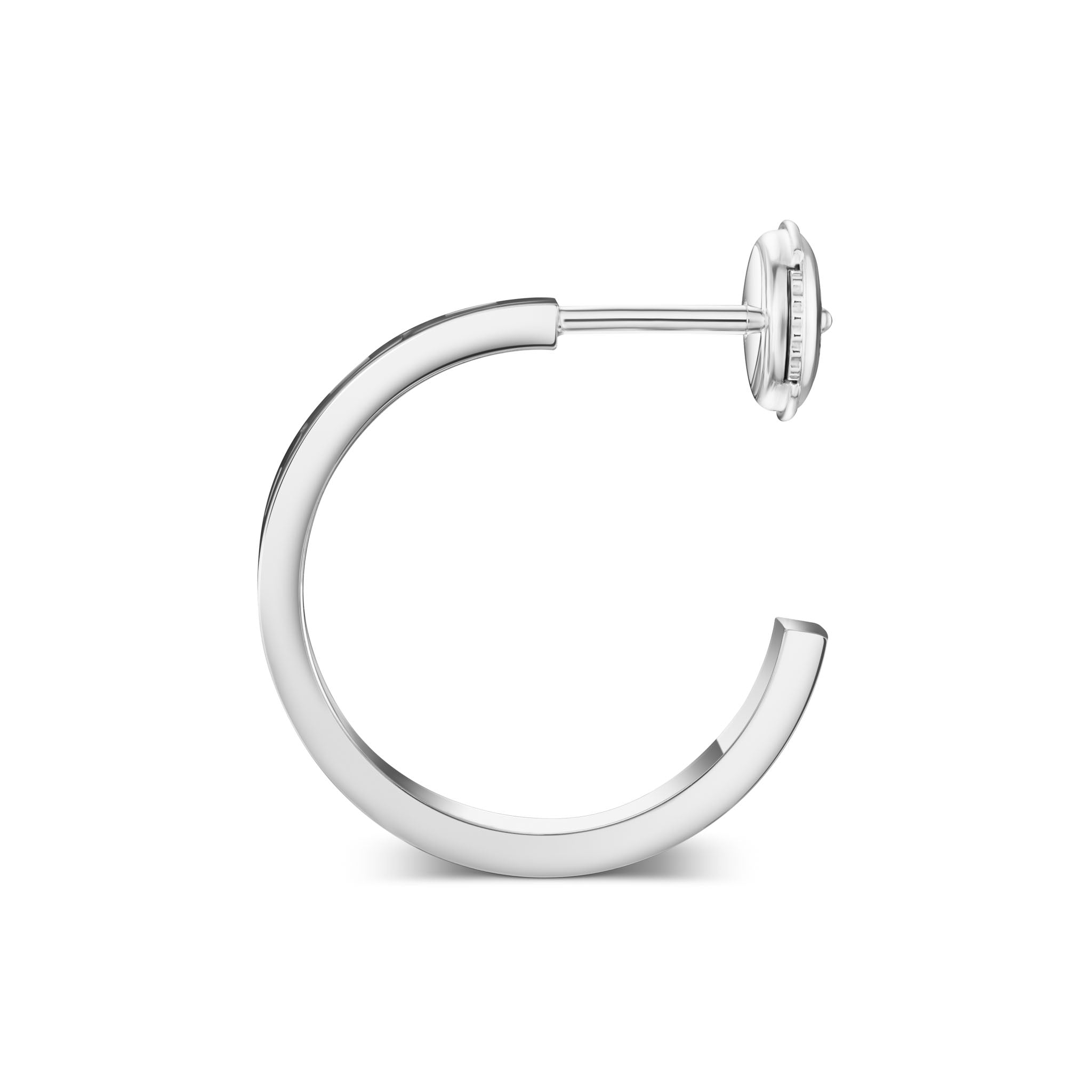 L'Arc de DAVIDOR Creole Earring PM, 18k White Gold with Satin Finish - DAVIDOR