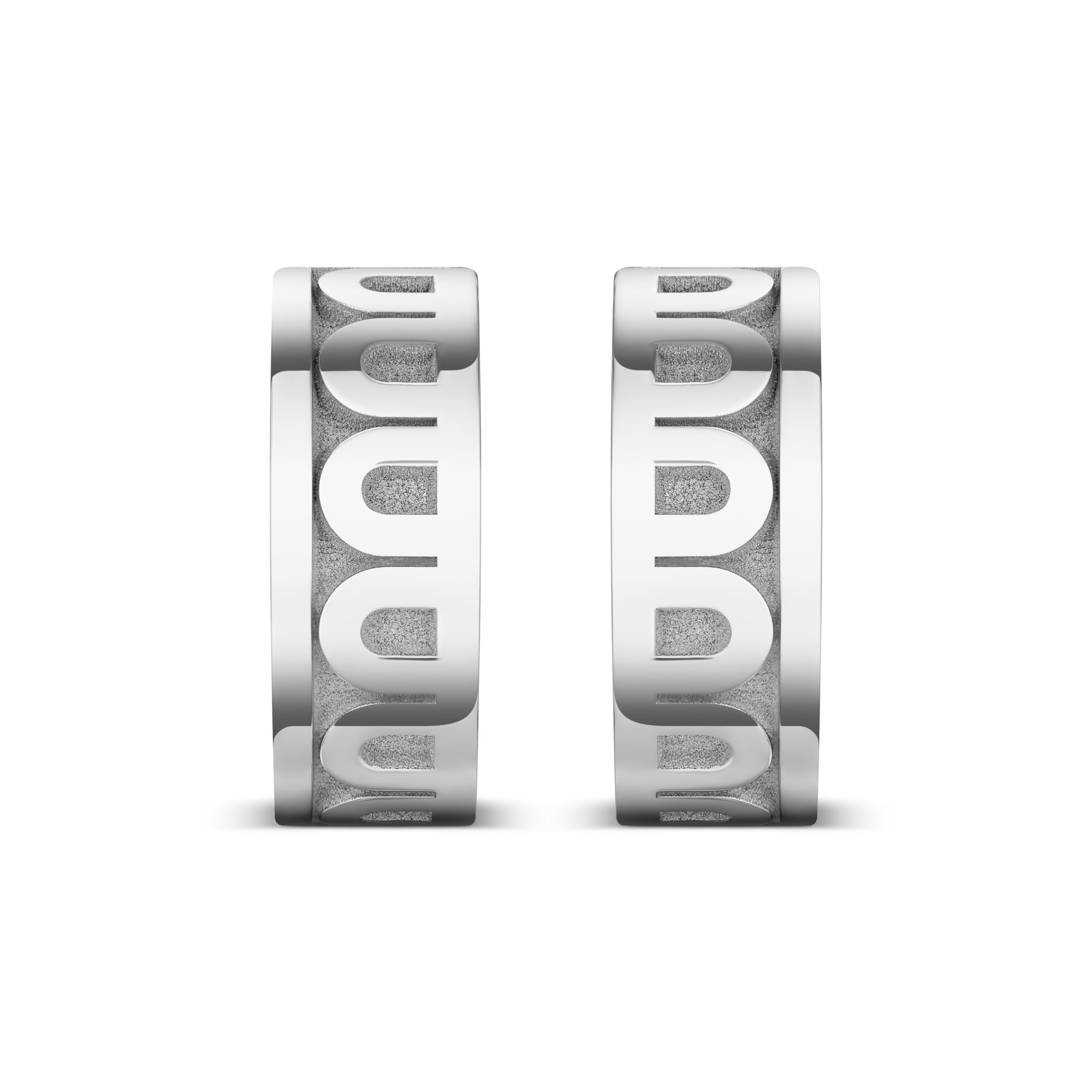 L'Arc de DAVIDOR Creole Earring PM, 18k White Gold with Satin Finish - DAVIDOR