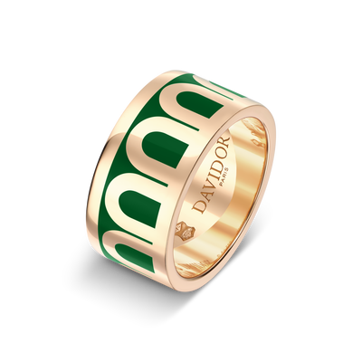 Sur-Mesure L'Arc de DAVIDOR Ring GM, 18k Rose Gold with Palais Royal Lacquered Ceramic - DAVIDOR