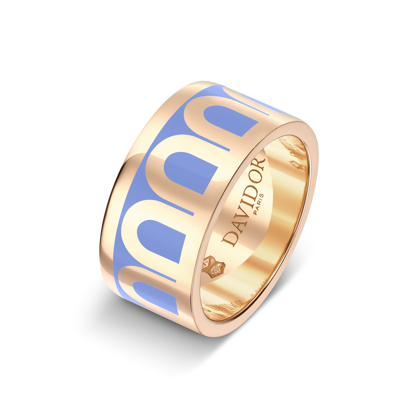 L'Arc de DAVIDOR Ring GM, 18k Rose Gold with Hortensia Lacquered Ceramic - DAVIDOR