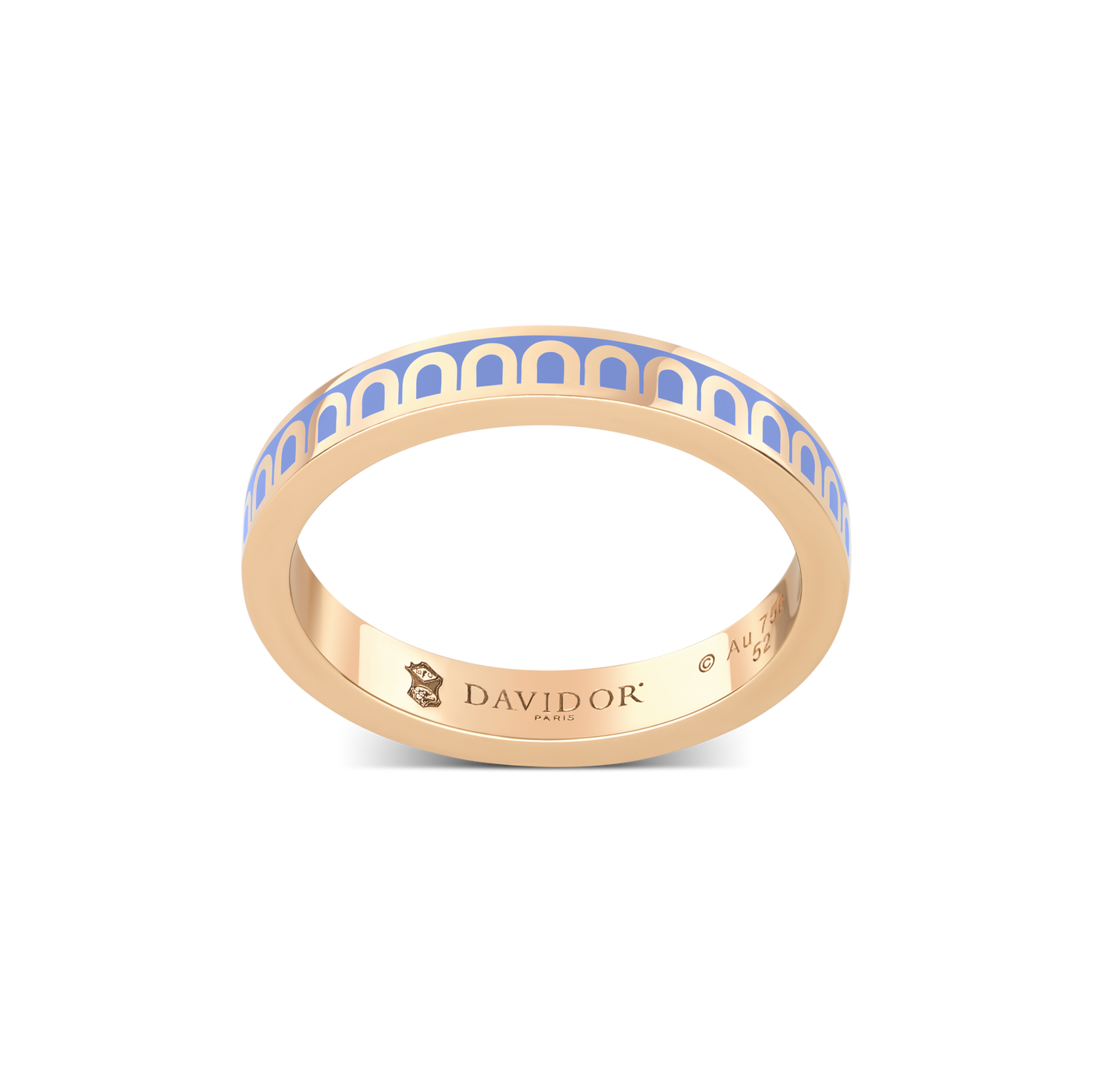 Sur-Mesure L'Arc de DAVIDOR Ring PM, 18k Rose Gold with Hortensia Lacquered Ceramic - DAVIDOR