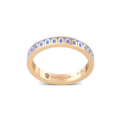 Sur-Mesure L'Arc de DAVIDOR Ring PM, 18k Rose Gold with Hortensia Lacquered Ceramic - DAVIDOR