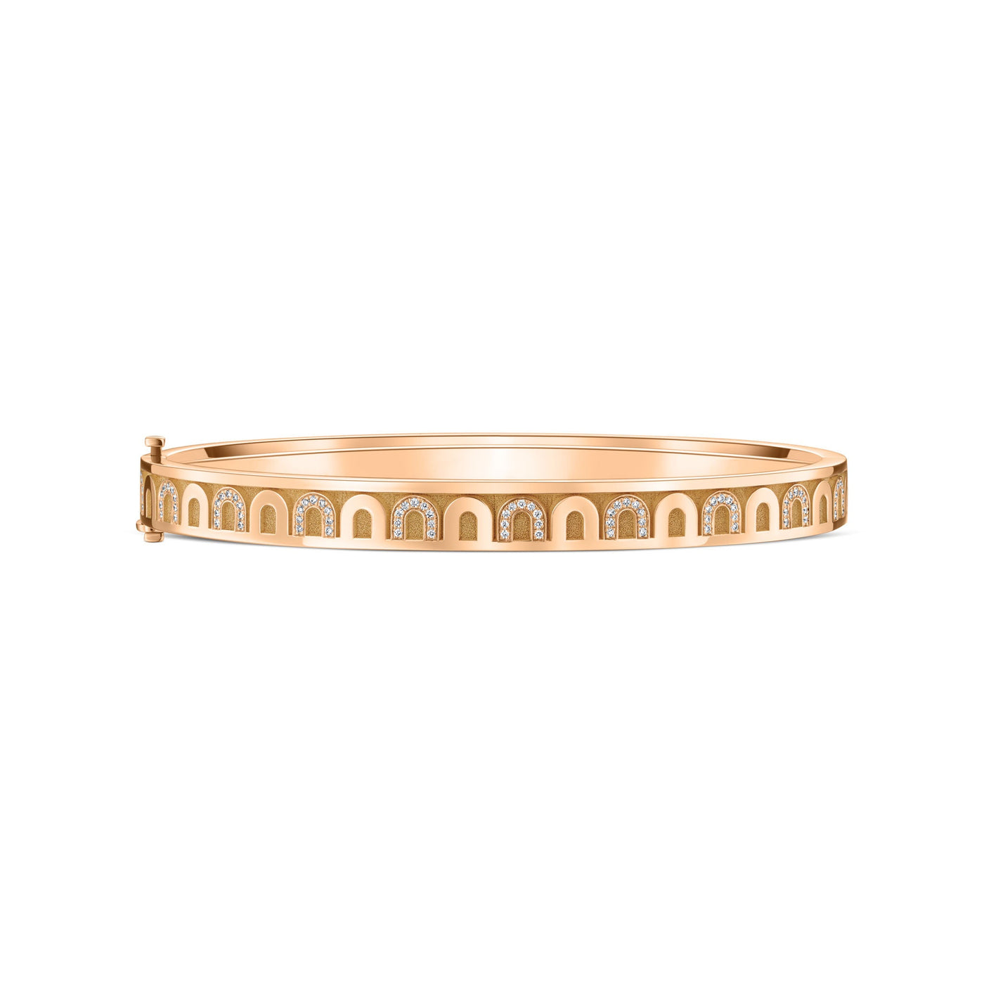 L'Arc de DAVIDOR Bangle PM, 18k Rose Gold with Satin Finish and Colonnato Diamonds - DAVIDOR