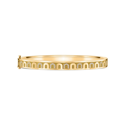 L'Arc de DAVIDOR Bangle PM Colonnato Diamonds, 18k Yellow Gold with Satin Finish - DAVIDOR