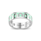 L’Arc de DAVIDOR Ring MM, 18k White Gold with Palm Beach Lacquered Ceramic and Porta Simple Diamonds - DAVIDOR