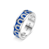 L'Arc de DAVIDOR Ring MM, 18k White Gold with Rivera Lacquered Ceramic and Arcade Diamonds - DAVIDOR