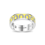 L'Arc de DAVIDOR Ring MM, 18k White Gold with Limoncello Lacquered Ceramic and Arcade Diamonds - DAVIDOR