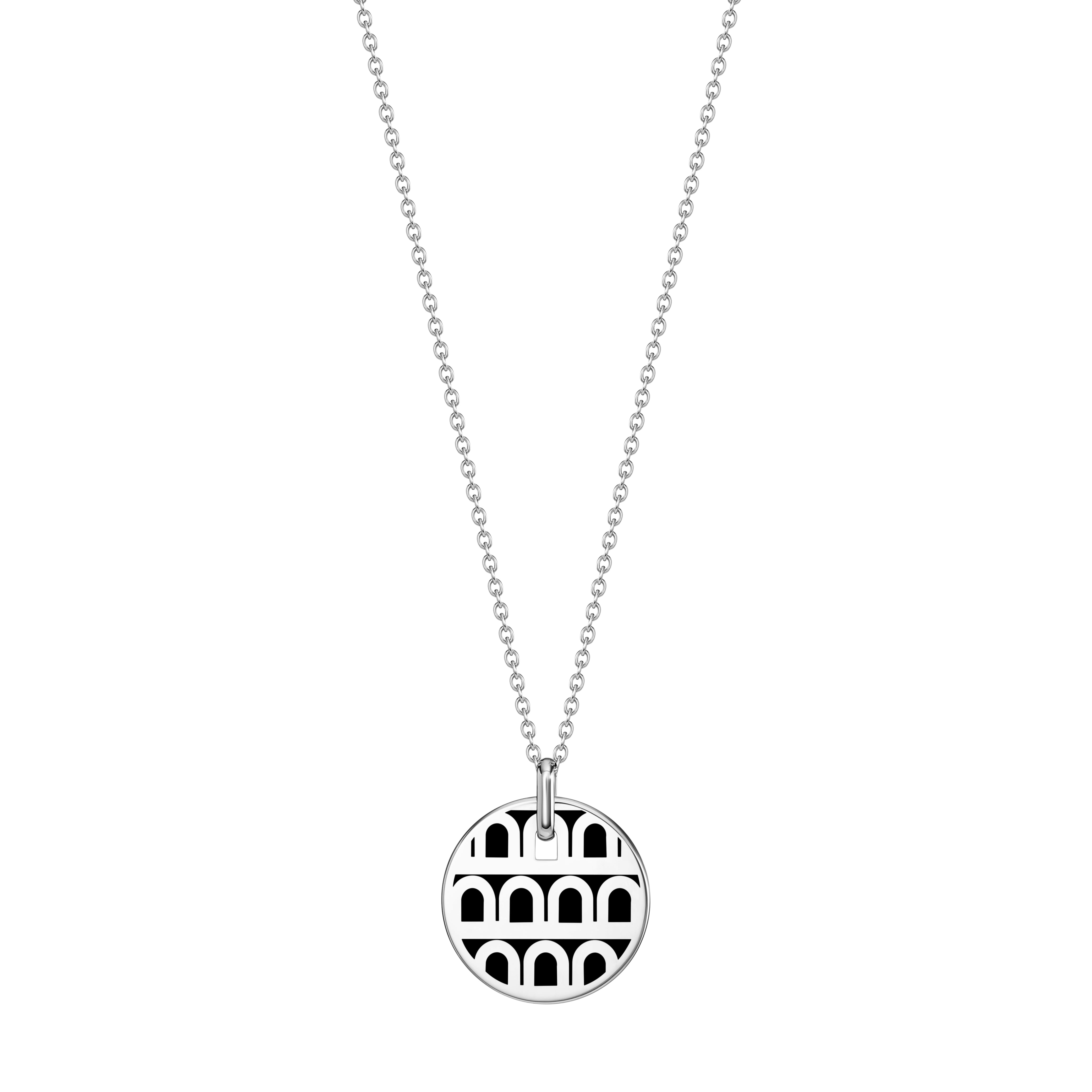 L'Arc de DAVIDOR Pendant PM, 18k White Gold with Lacquered Ceramic - DAVIDOR