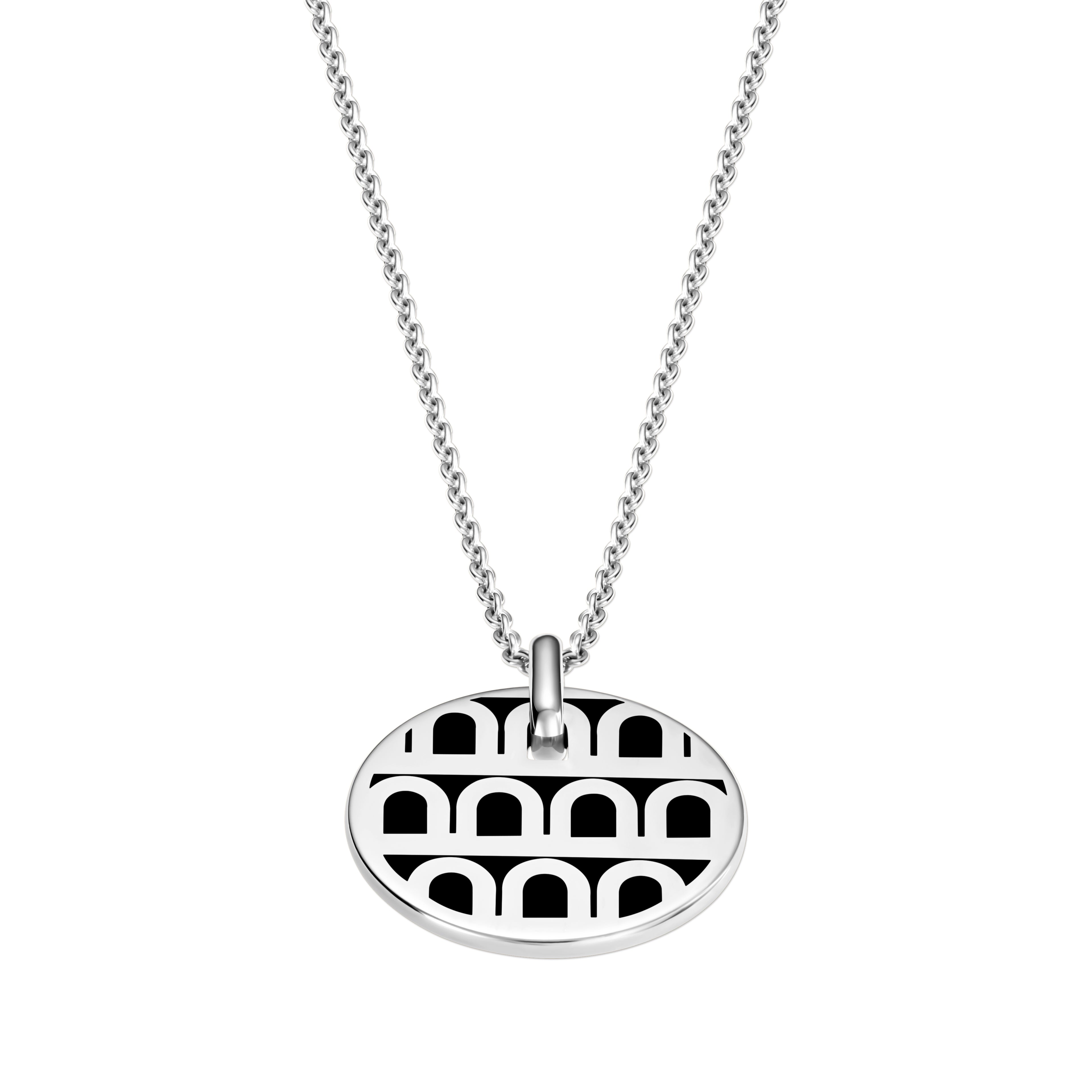 L'Arc de DAVIDOR Pendant PM, 18k White Gold with Lacquered Ceramic - DAVIDOR