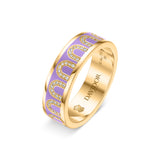 L'Arc de DAVIDOR Ring MM, 18k Yellow Gold with Lavande Lacquered Ceramic and Arcade Diamonds - DAVIDOR