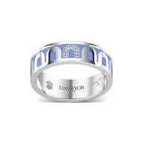 L’Arc de DAVIDOR Ring MM, 18k White Gold with Hortensia Lacquered Ceramic and Porta Simple Diamonds - DAVIDOR