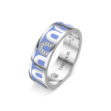 L’Arc de DAVIDOR Ring MM, 18k White Gold with Hortensia Lacquered Ceramic and Porta Simple Diamonds - DAVIDOR