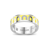 L’Arc de DAVIDOR Ring MM, 18k White Gold with Limoncello Lacquered Ceramic and Porta Simple Diamonds - DAVIDOR