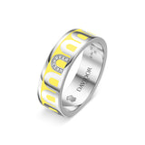 L’Arc de DAVIDOR Ring MM, 18k White Gold with Limoncello Lacquered Ceramic and Porta Simple Diamonds - DAVIDOR