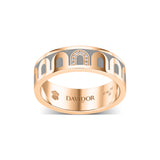 L’Arc de DAVIDOR Ring MM, 18k Rose Gold with Anthracite Lacquered Ceramic and Porta Simple Diamonds - DAVIDOR