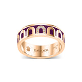 L’Arc de DAVIDOR Ring MM, 18k Rose Gold with Aubergine Lacquered Ceramic and Porta Simple Diamonds - DAVIDOR