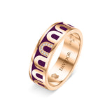 L’Arc de DAVIDOR Ring MM, 18k Rose Gold with Aubergine Lacquered Ceramic and Porta Simple Diamonds - DAVIDOR