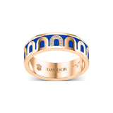 L’Arc de DAVIDOR Ring MM, 18k Rose Gold with Riviera Lacquered Ceramic and Porta Simple Diamonds - DAVIDOR