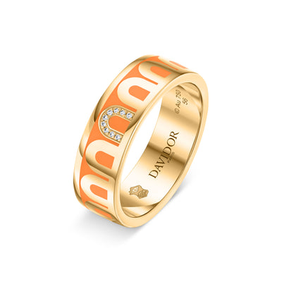 L’Arc de DAVIDOR Ring MM, 18k Yellow Gold with Zeste Lacquered Ceramic and Porta Simple Diamonds - DAVIDOR