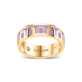 L’Arc de DAVIDOR Ring MM, 18k Yellow Gold with Lavande Lacquered Ceramic and Porta Simple Diamonds - DAVIDOR