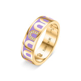 L’Arc de DAVIDOR Ring MM, 18k Yellow Gold with Lavande Lacquered Ceramic and Porta Simple Diamonds - DAVIDOR