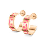 L'Arc de DAVIDOR Creole Earring PM, 18k Rose Gold with Lacquered Ceramic - DAVIDOR