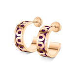 L'Arc de DAVIDOR Creole Earring PM, 18k Rose Gold with Lacquered Ceramic - DAVIDOR