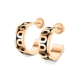 L'Arc de DAVIDOR Creole Earring PM, 18k Rose Gold with Lacquered Ceramic - DAVIDOR