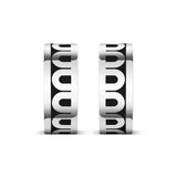 L'Arc de DAVIDOR Creole Earring PM, 18k White Gold with Lacquered Ceramic - DAVIDOR