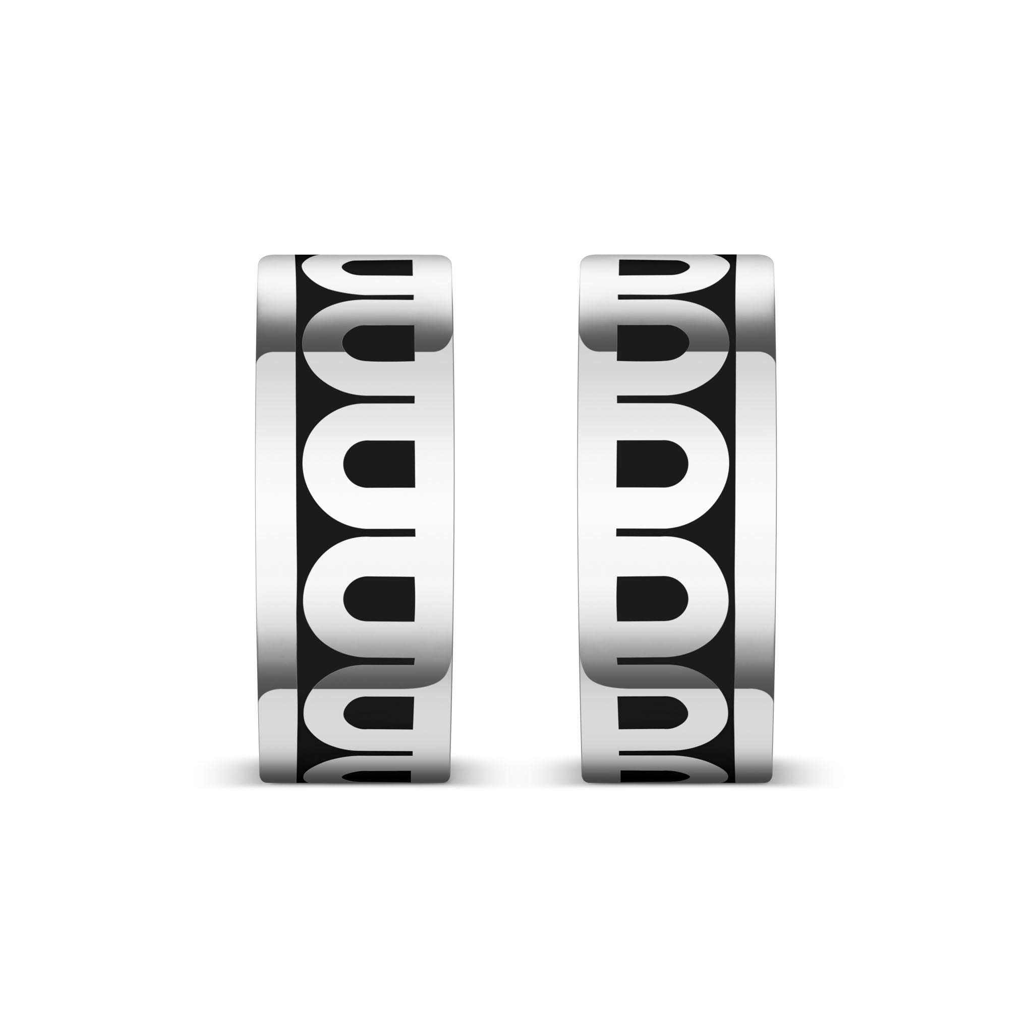 L'Arc de DAVIDOR Creole Earring PM, 18k White Gold with Lacquered Ceramic - DAVIDOR