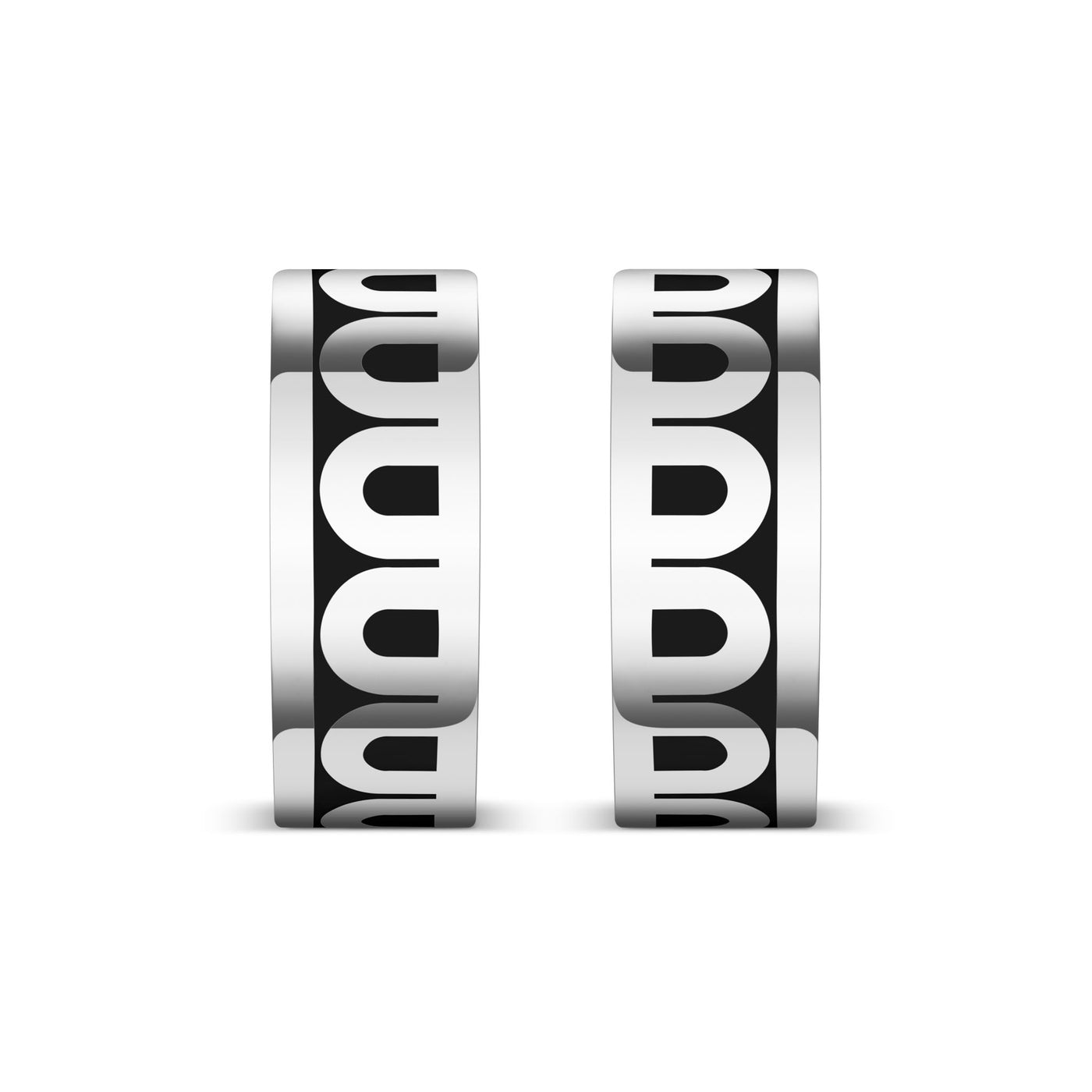 L'Arc de DAVIDOR Creole Earring PM, 18k White Gold with Lacquered Ceramic - DAVIDOR