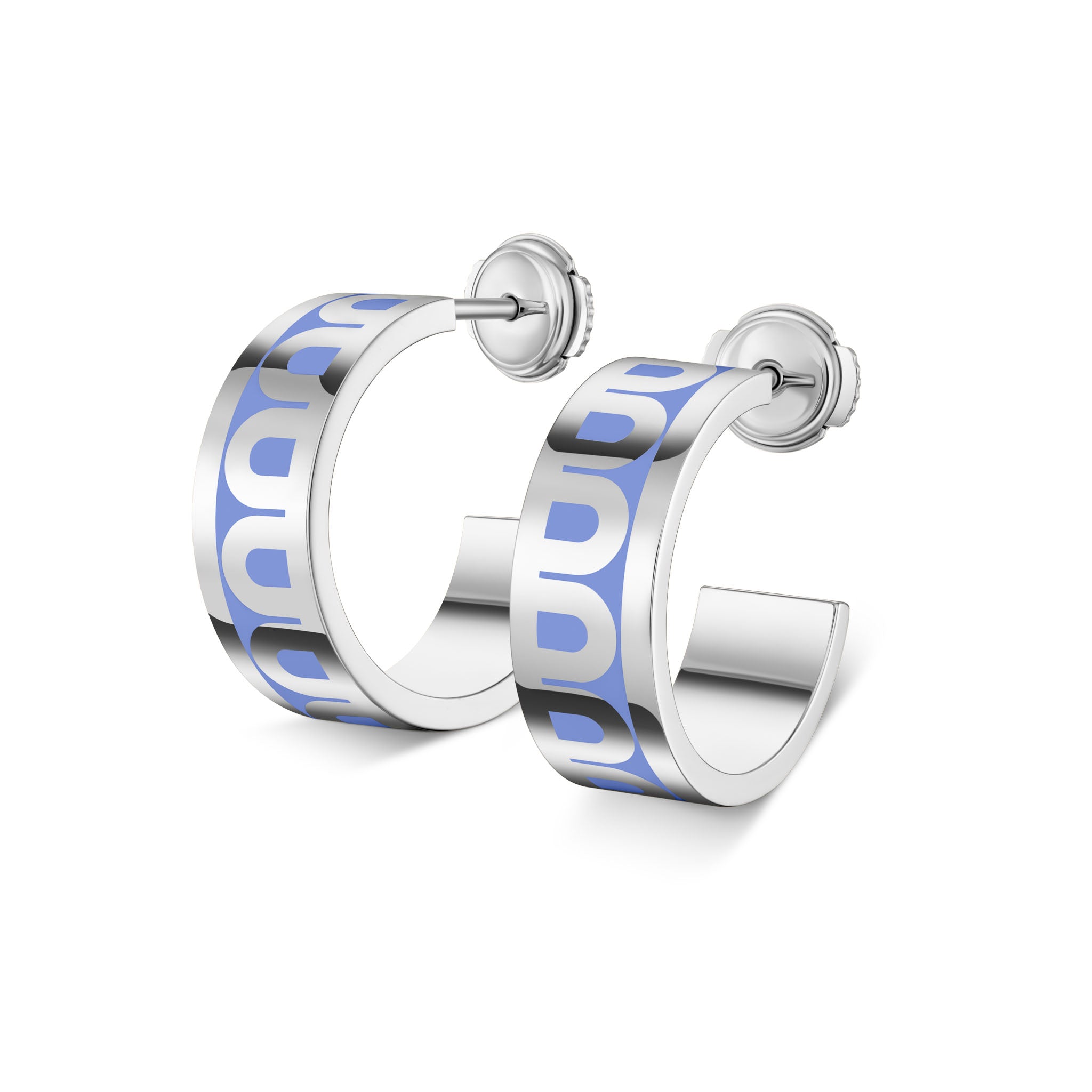 L'Arc de DAVIDOR Creole Earring PM, 18k White Gold with Lacquered Ceramic - DAVIDOR