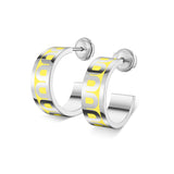 L'Arc de DAVIDOR Creole Earring PM, 18k White Gold with Lacquered Ceramic - DAVIDOR