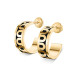 L'Arc de DAVIDOR Creole Earring PM, 18k Yellow Gold with Lacquered Ceramic - DAVIDOR