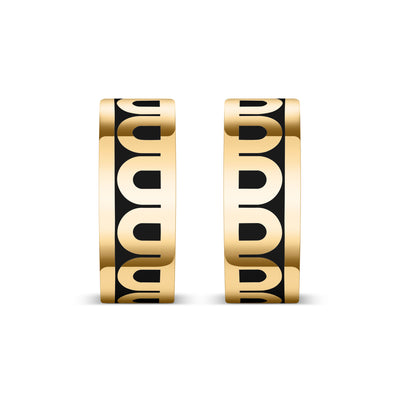 L'Arc de DAVIDOR Creole Earring PM, 18k Yellow Gold with Lacquered Ceramic - DAVIDOR