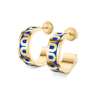 L'Arc de DAVIDOR Creole Earring PM, 18k Yellow Gold with Lacquered Ceramic - DAVIDOR