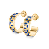 L'Arc de DAVIDOR Creole Earring PM, 18k Yellow Gold with Lacquered Ceramic and Colonnato Diamonds - DAVIDOR