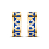 L'Arc de DAVIDOR Creole Earring PM, 18k Yellow Gold with Lacquered Ceramic and Colonnato Diamonds - DAVIDOR