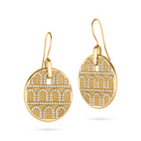 L'Arc de DAVIDOR Pendant Earring GM, 18k Yellow Gold with Satin Finish and Palais Diamonds - DAVIDOR