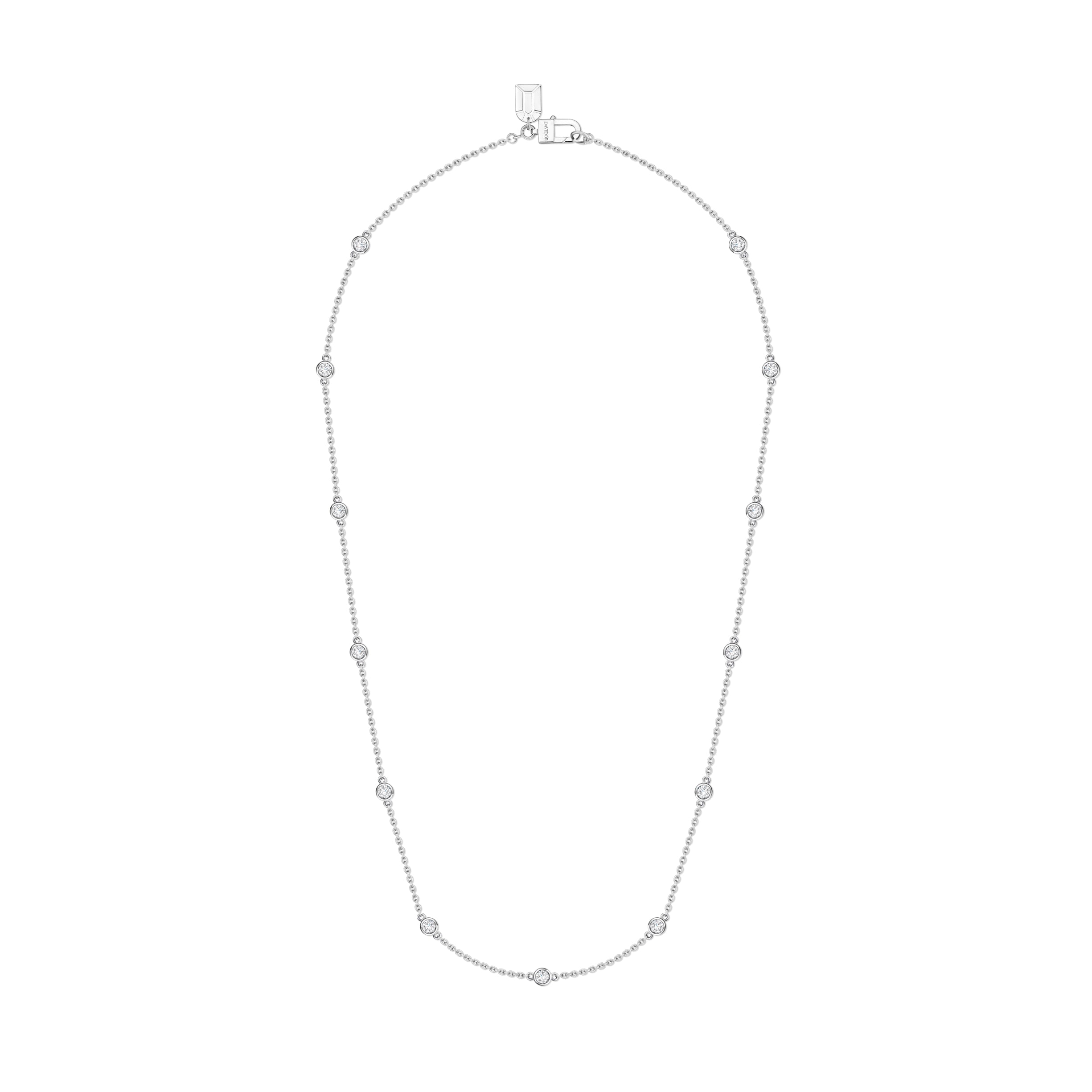 DAVIDOR Diamant Necklace PM, 18k White Gold with Brilliant Round Diamonds - DAVIDOR